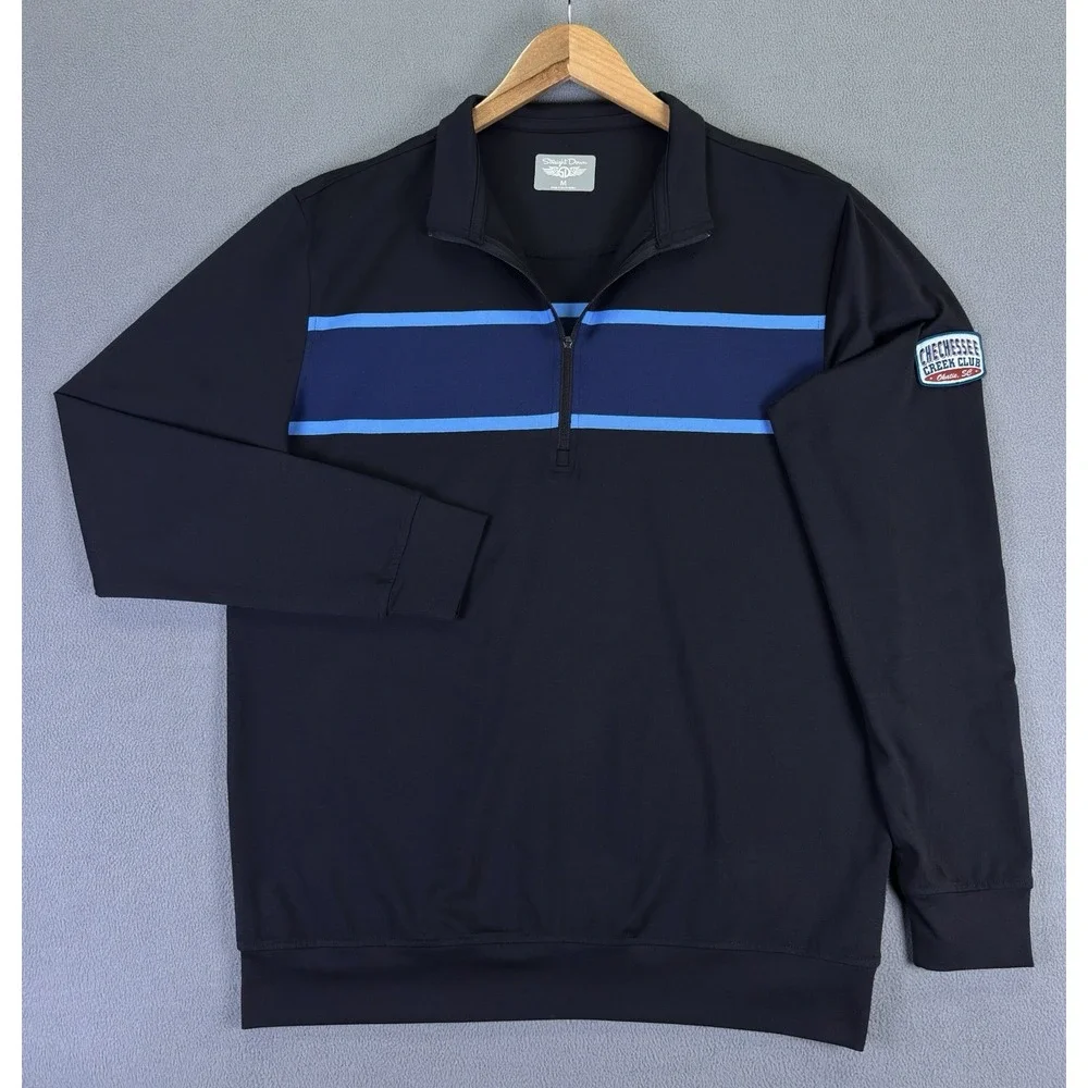 Straight Down Quarter Zip Medium Black Chechessee Creek Club Performance Golf